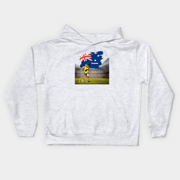 Australia T-Shirt, Unisex T-Shirt, Women’s World Cup, soccer t-shirts, football t-shirts, women’s football, Australia national football team Kids Hoodie by Clinsh Online 